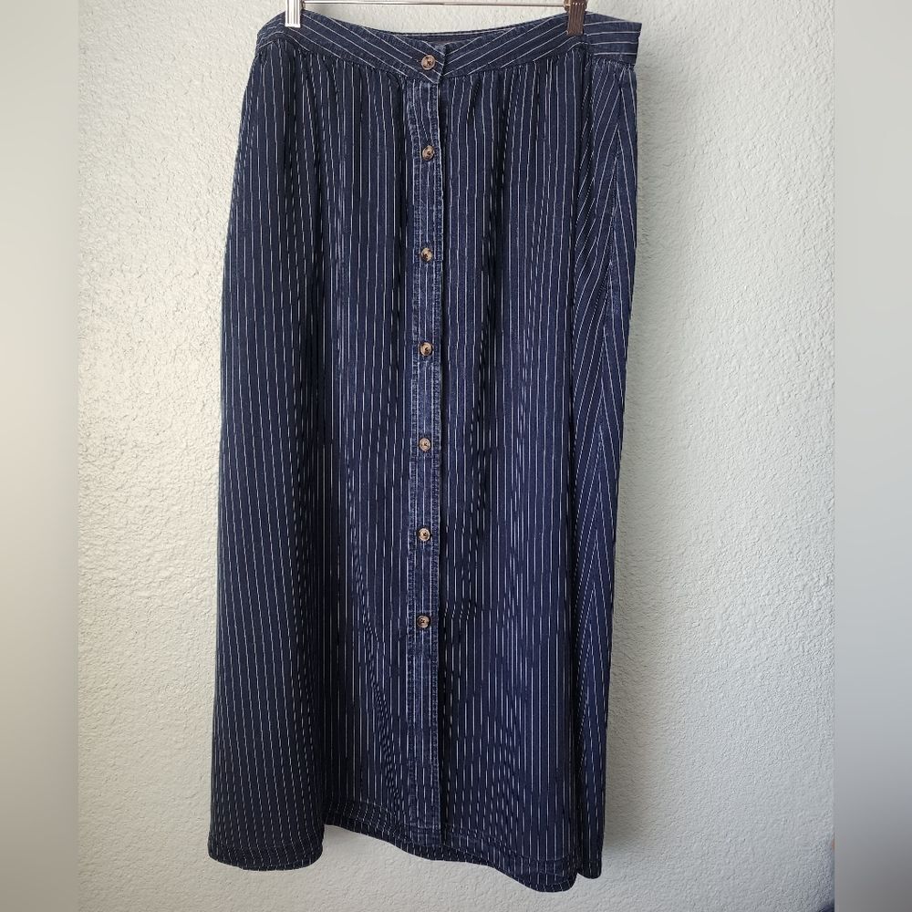 NYDJ STRIPE MIDI/MAXI SKIRT Coastal Bohemian - Picture 2 of 10